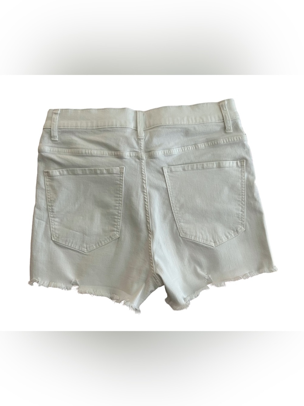 Express White Denim Frayed Hem Jean Shorts - Picture 2 of 5
